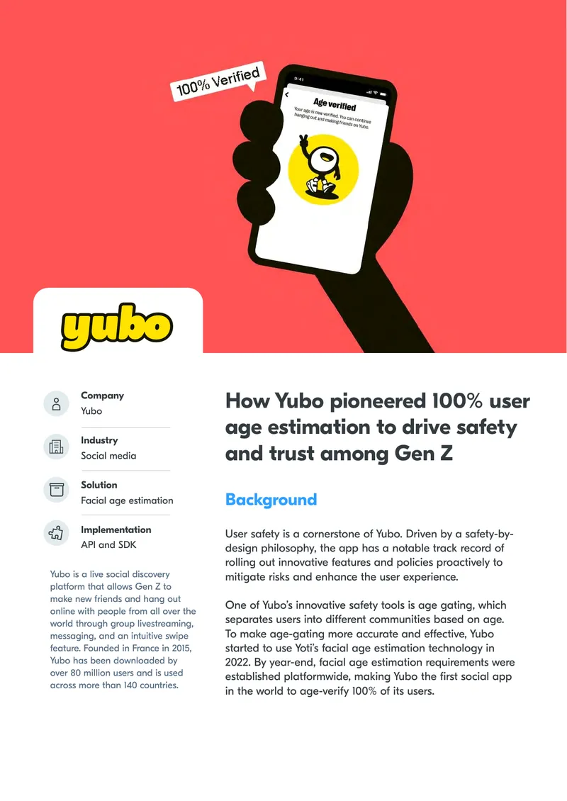 Yubo's Implementation of Facial Age Estimation Technology