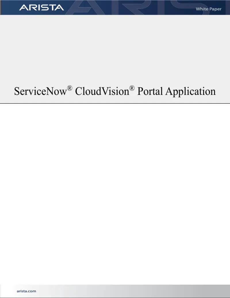 ServiceNow CloudVision Portal Application Guide