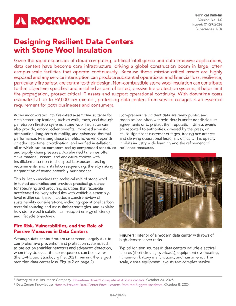 Designing Resilient Data Centers with Stone Wool Insulation
