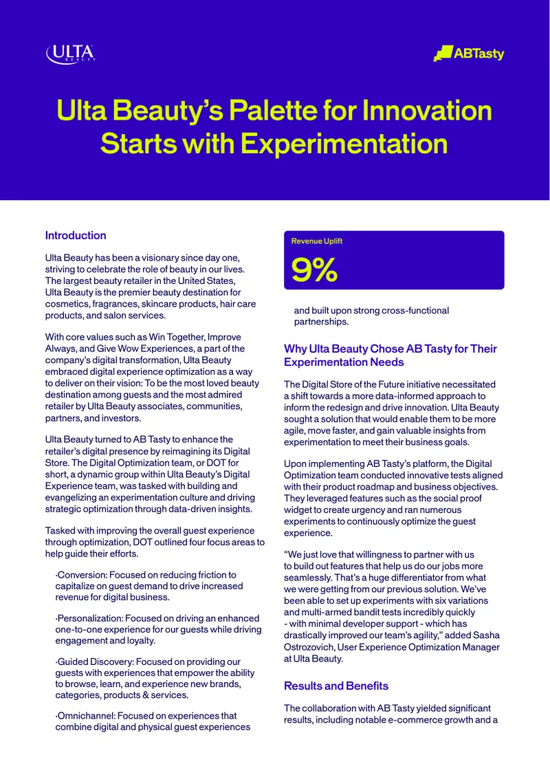 Ulta Beauty Digital Transformation Experimentation