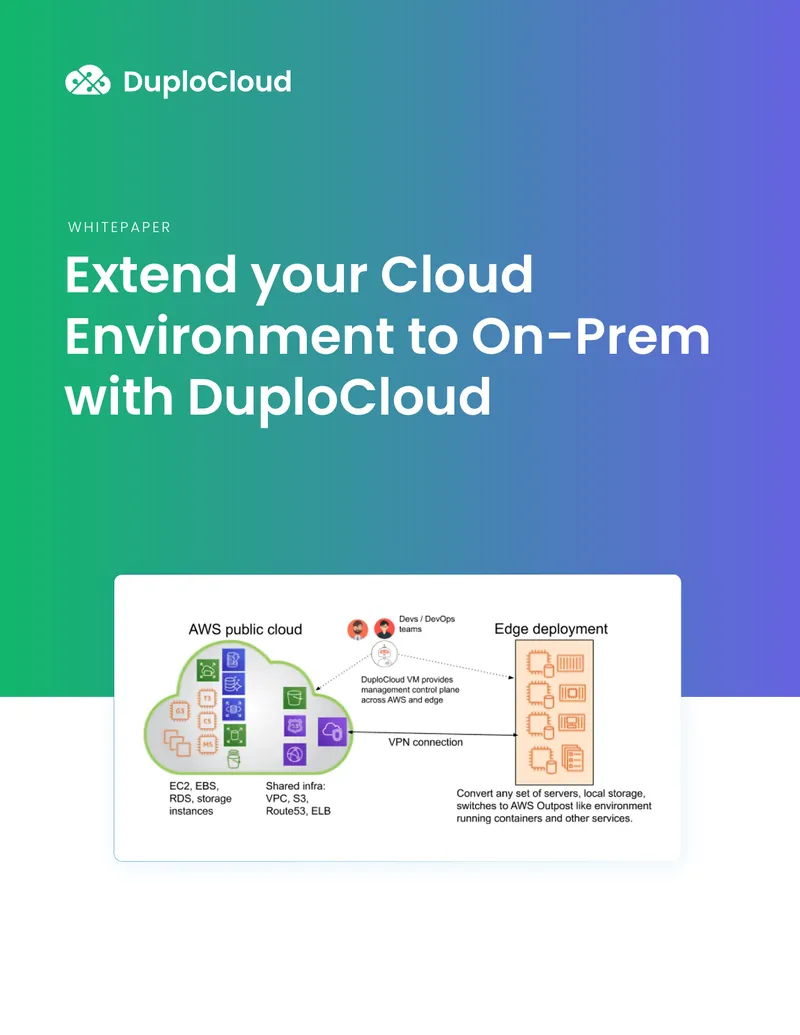 Extending Cloud Environment to On-Premises with DuploCloud