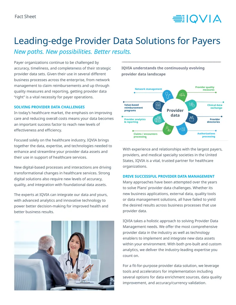 Provider Data Solutions for Payers Overview