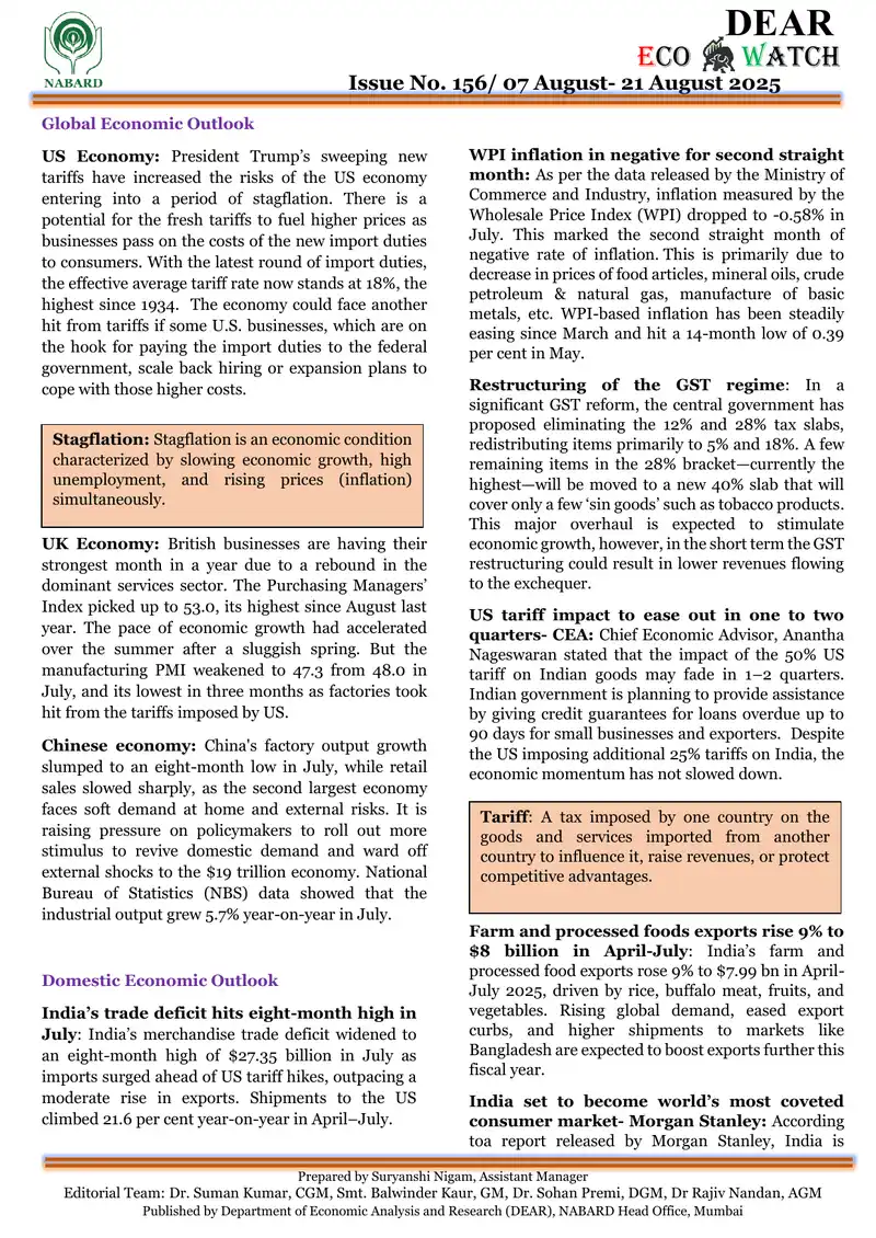 Global and Domestic Economic Outlook Analysis