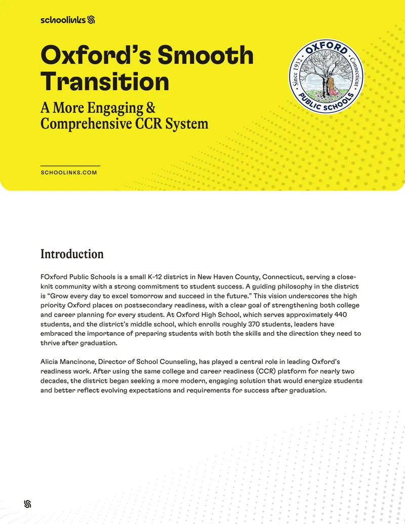 Implementation of SchooLinks in Oxford Public Schools