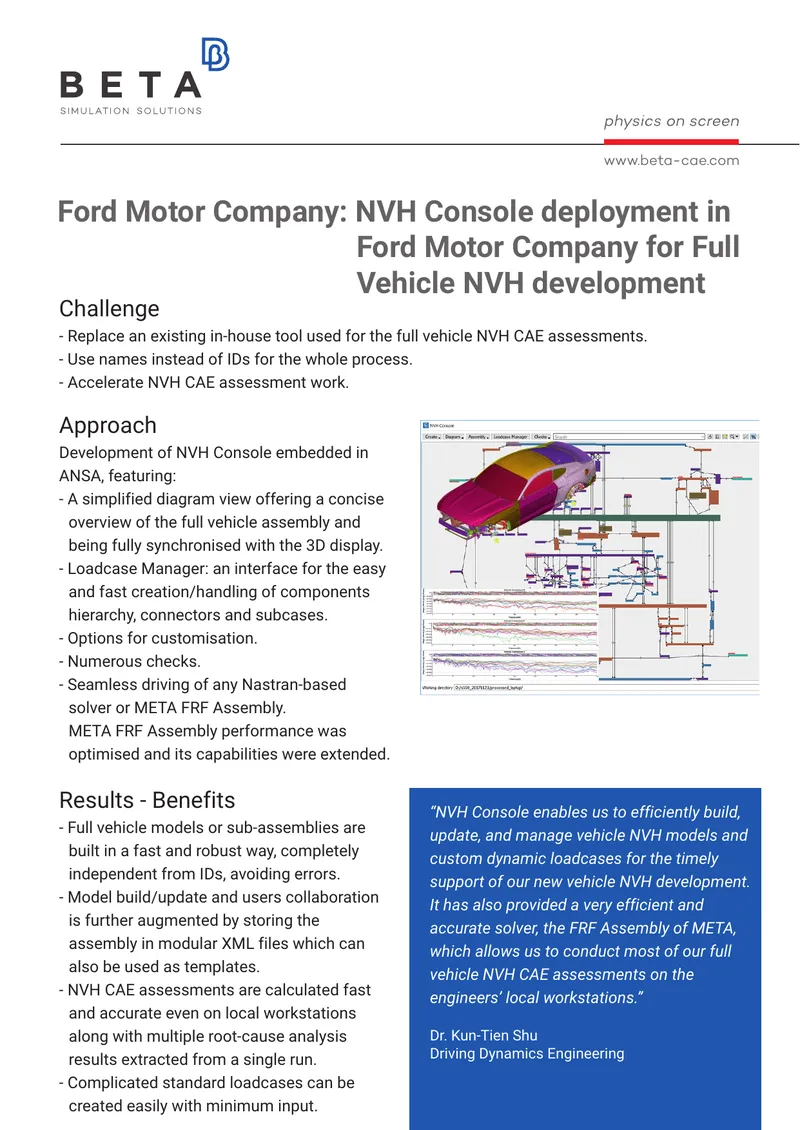 NVH Console Development for Vehicle Assessment