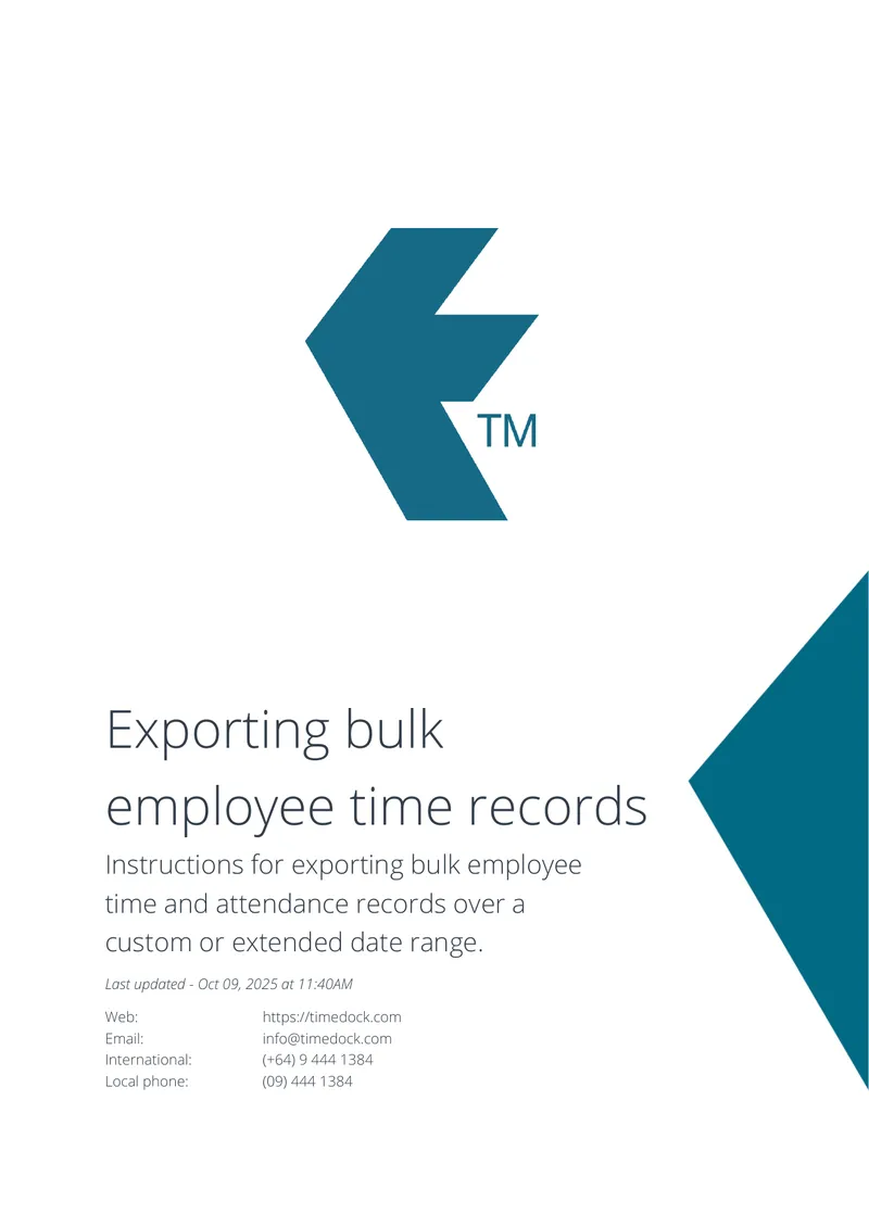 Instructions for Exporting Employee Time Records