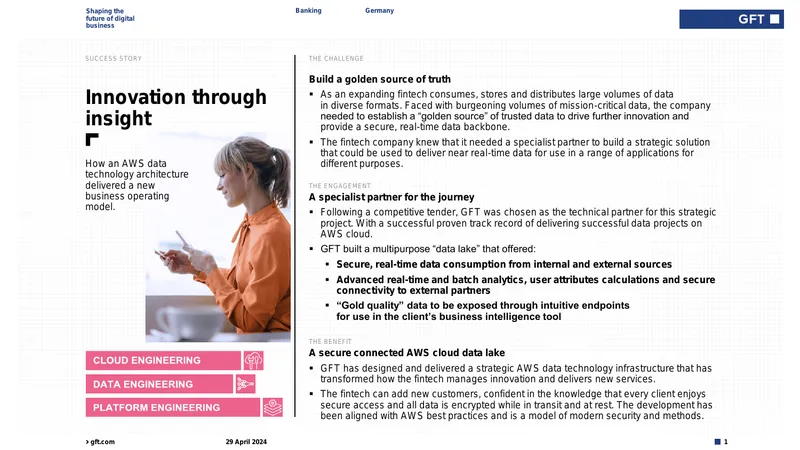 AWS Data Technology Architecture for Fintech Innovation
