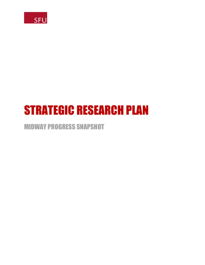Strategic Research Plan Midway Progress Snapshot