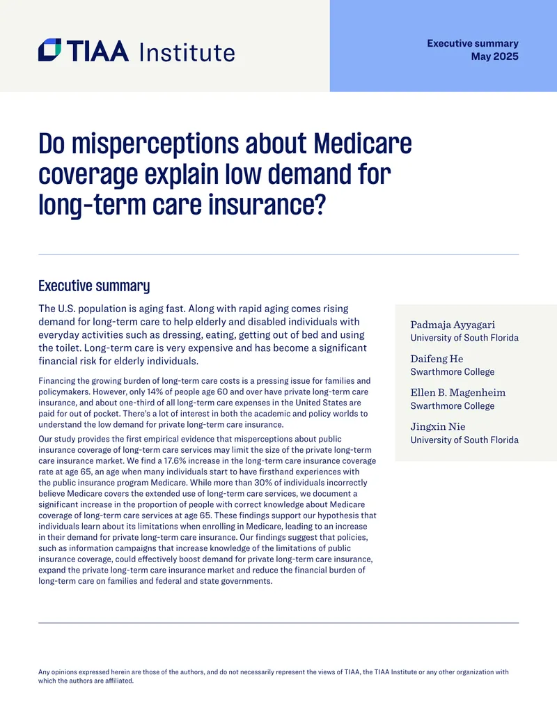 Misperceptions About Medicare Coverage and Long-Term Care Insurance Demand