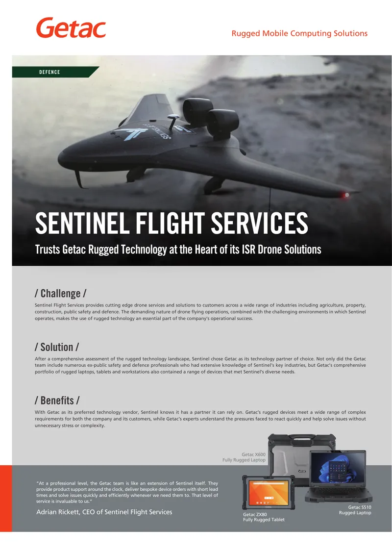 Sentinel Flight Services Rugged Technology Partnership