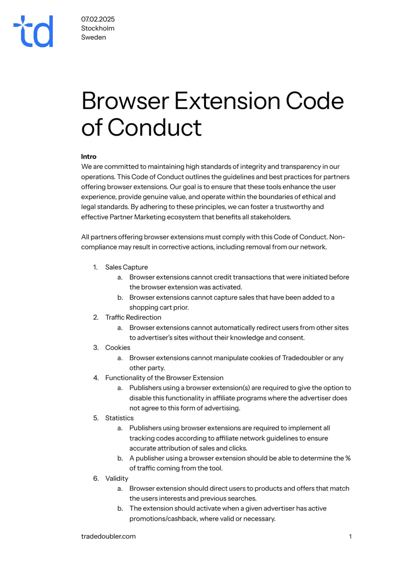 Browser Extension Code of Conduct Guidelines