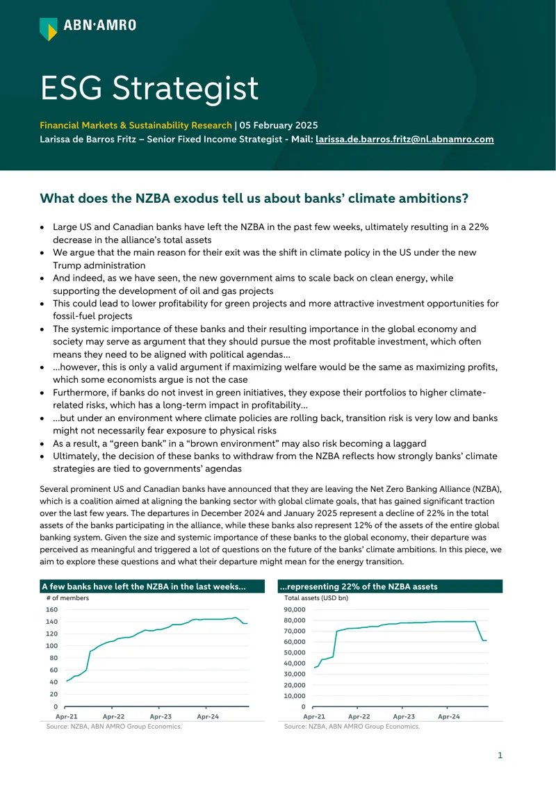 Impact of NZBA Departures on Climate Strategies
