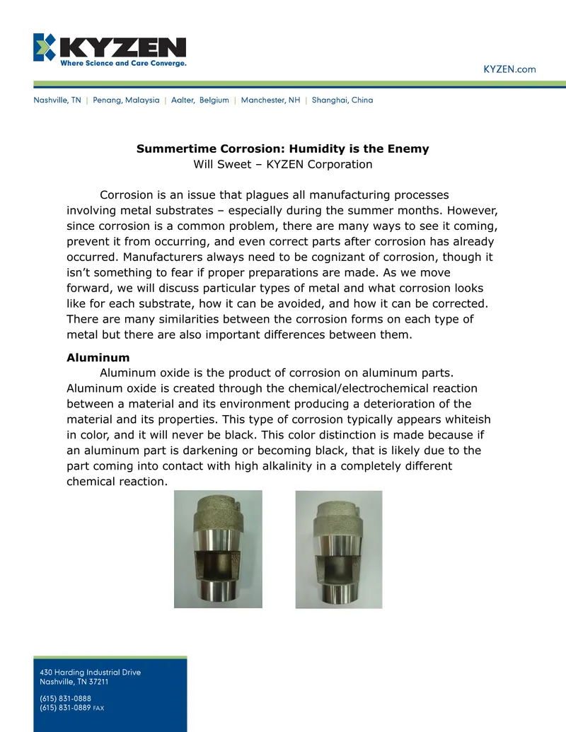 Summertime Corrosion Prevention and Management Guide