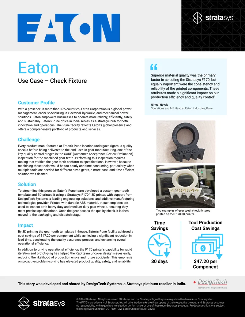 3D Printing Solution for Gear Tooth Inspection