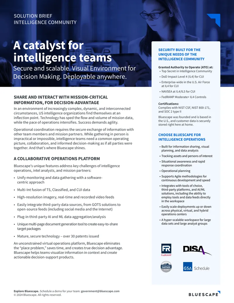 Bluescape Solutions for Intelligence Operations