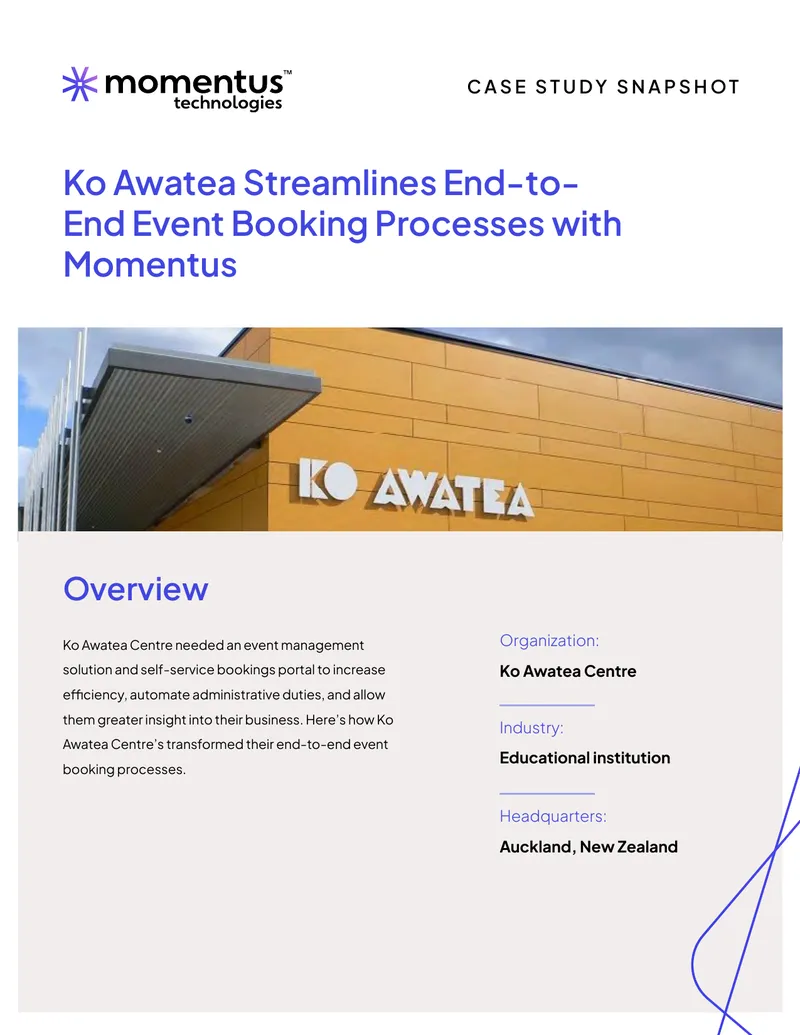Ko Awatea Centre Event Booking Process Improvement