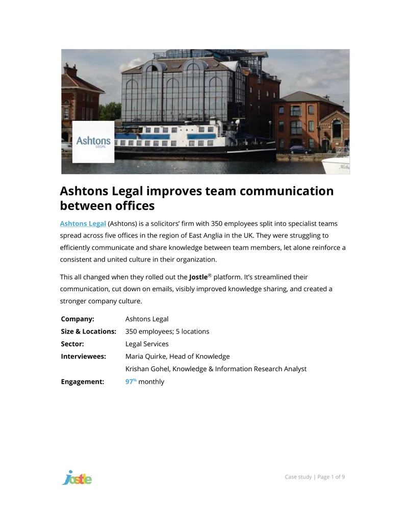 Ashtons Legal Communication Improvement Case Study