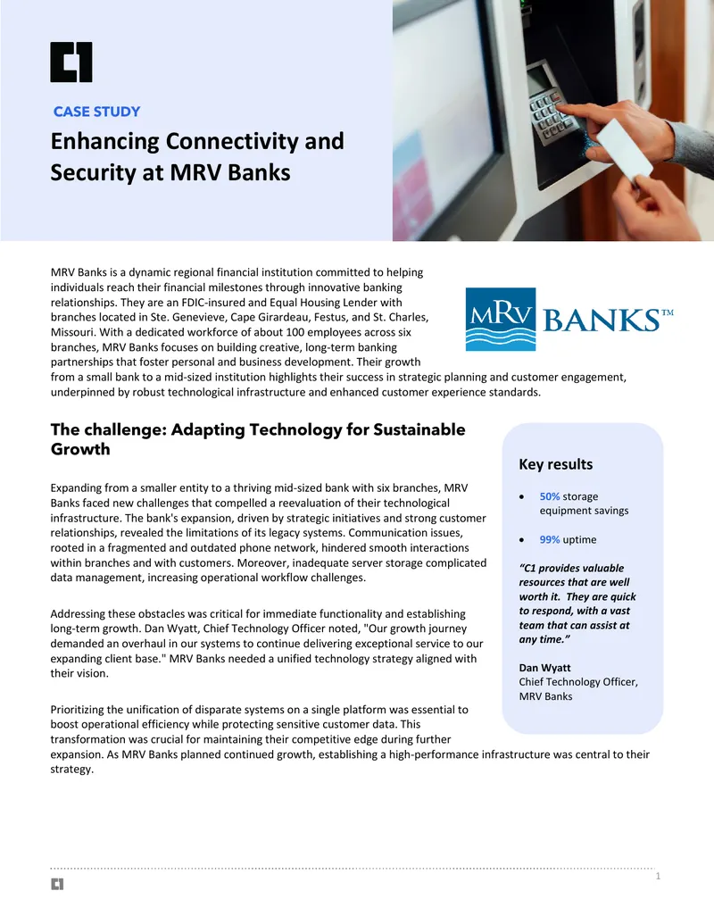 Enhancing Connectivity and Security at MRV Banks