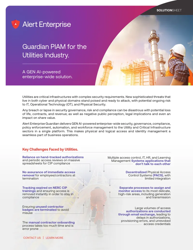 Guardian PIAM for Utilities Industry Security Management