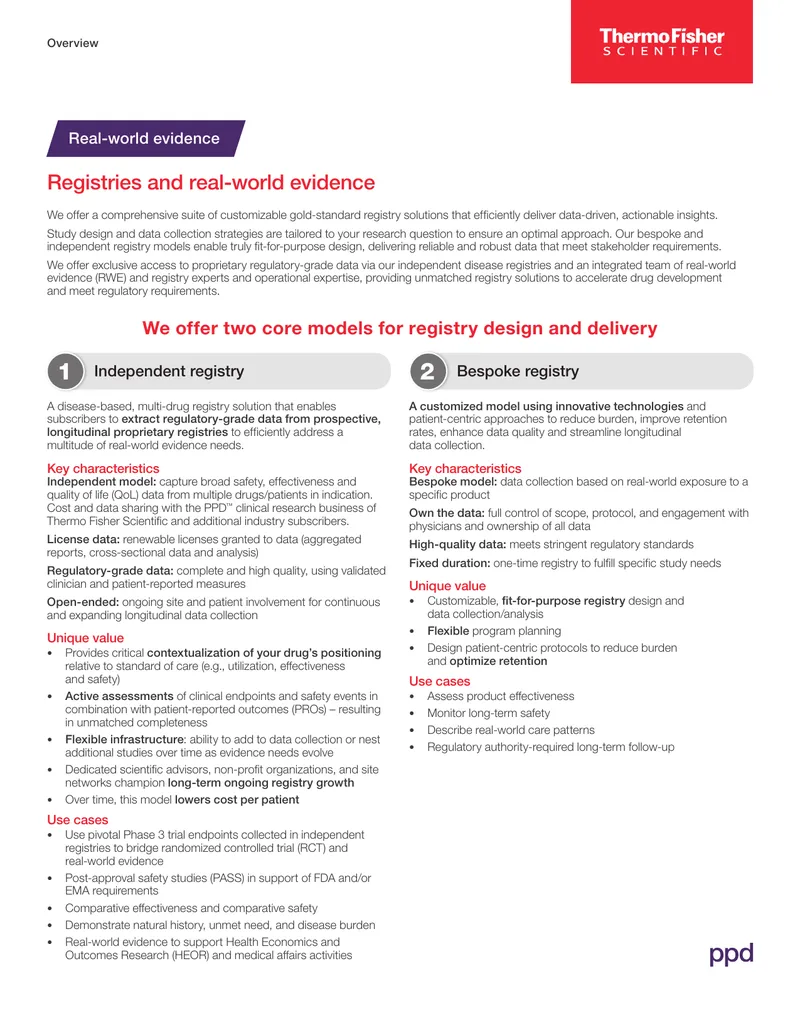 Real-World Evidence Registry Solutions Overview