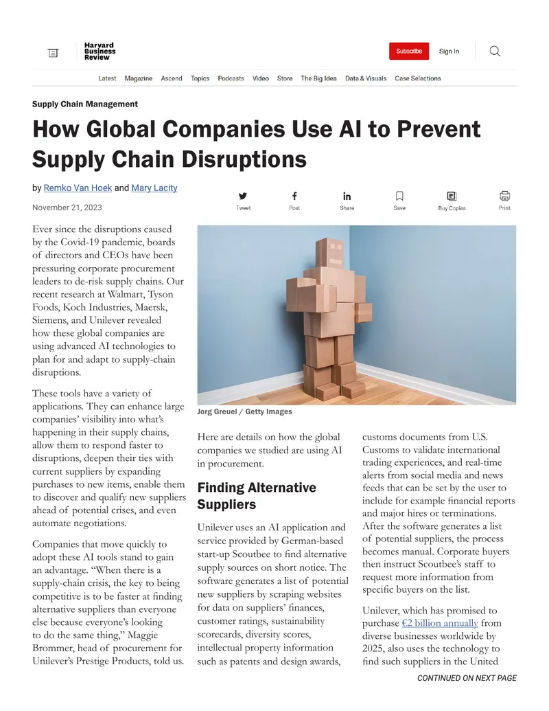 How Global Companies Use AI to Prevent Supply Chain Disruptions