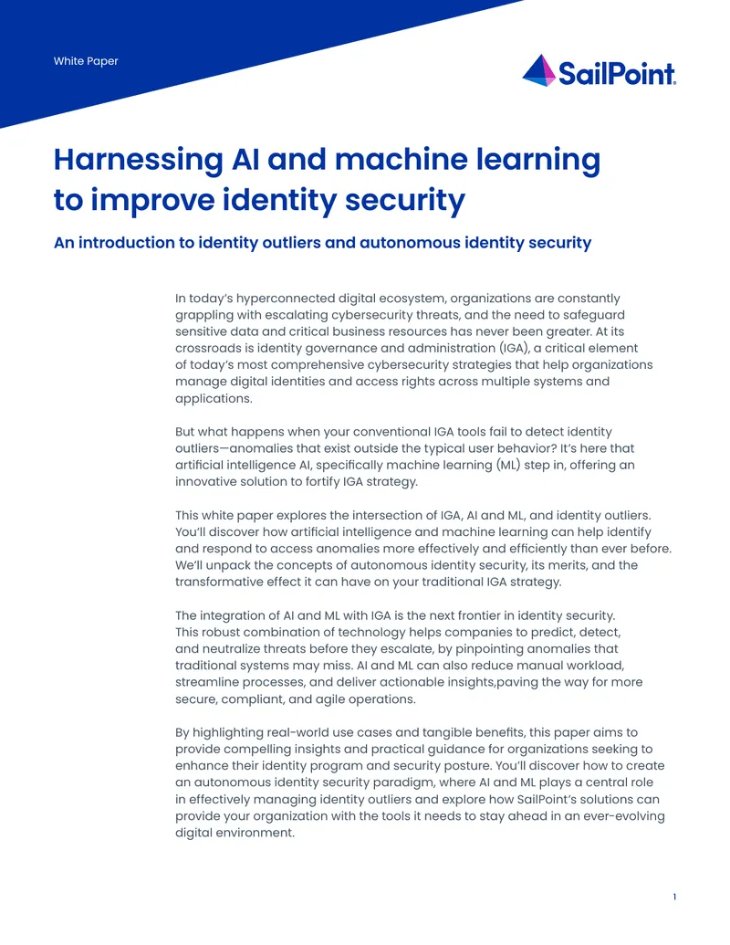 Harnessing AI and Machine Learning for Identity Security