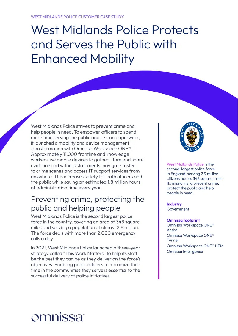 West Midlands Police Mobility Transformation Case Study