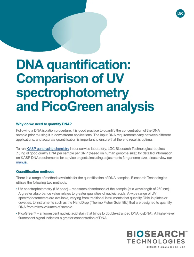 DNA Quantification Methods Comparison