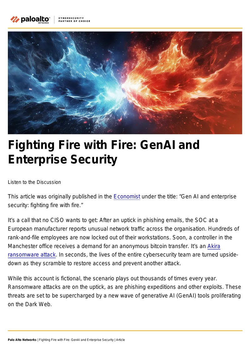 GenAI Impact on Enterprise Cybersecurity Threats