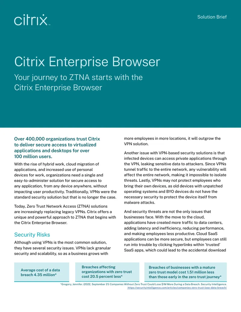 Citrix Enterprise Browser Solution Brief