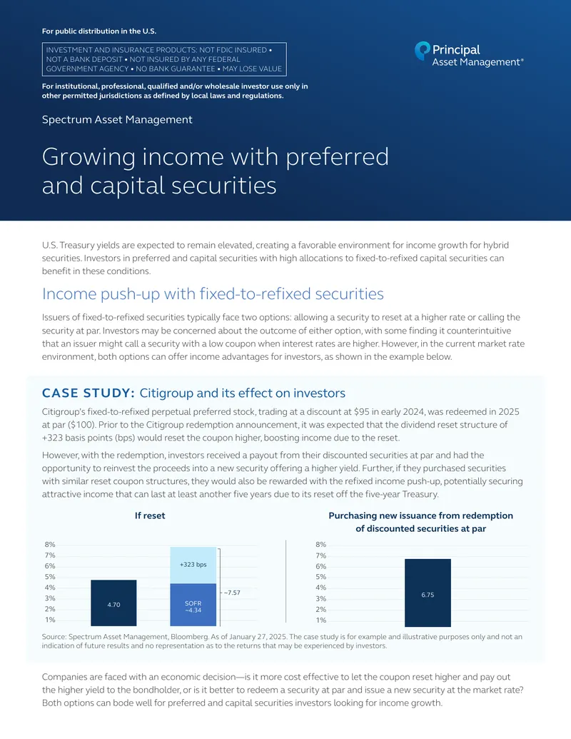 Income Growth Strategies for Preferred Securities