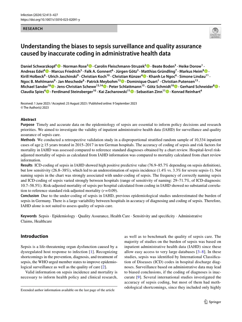 Biases in Sepsis Surveillance and Quality Assurance