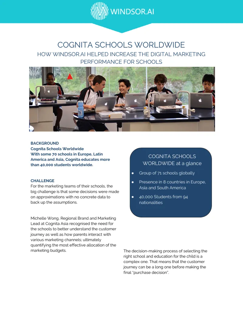 Cognita Schools Digital Marketing Performance Enhancement