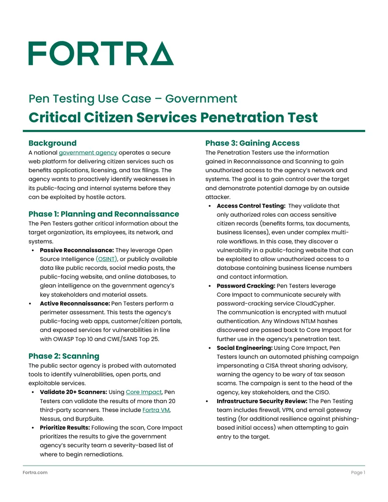 Penetration Testing Framework for Government Agencies