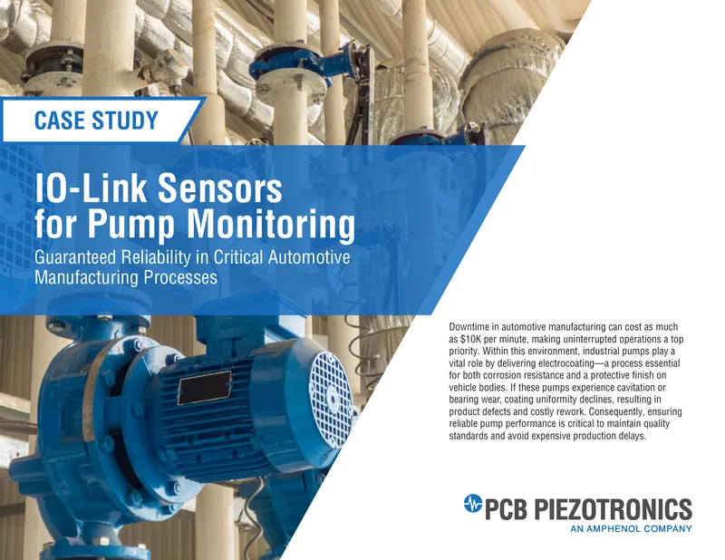 IO-Link Sensors for Pump Monitoring in Automotive Manufacturing