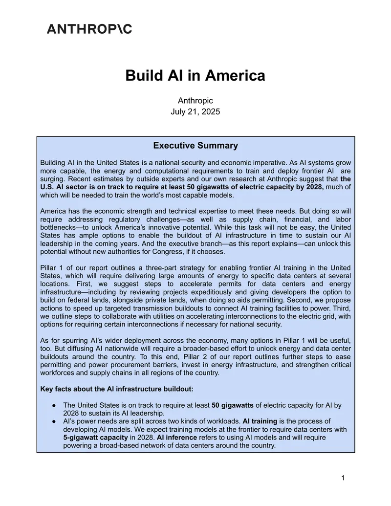 Building AI Infrastructure in the United States