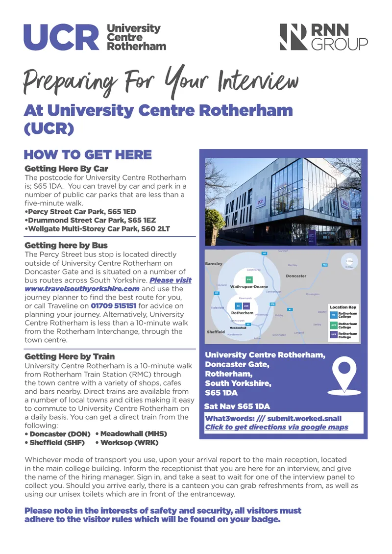 Interview Preparation Guide for University Centre Rotherham