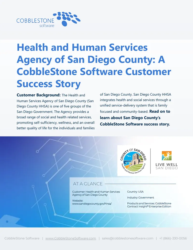 San Diego County Health and Human Services Agency Success Story