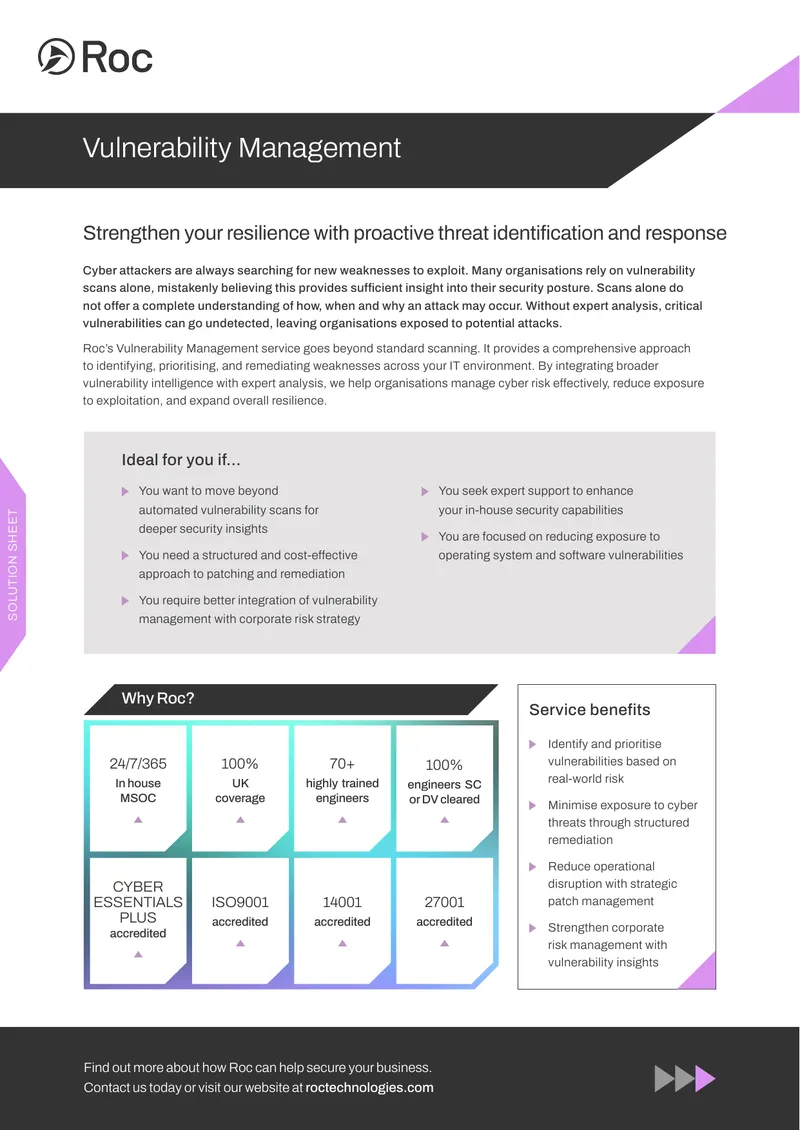 Vulnerability Management Service Overview