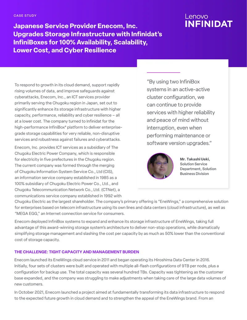 Enecom Inc. Storage Infrastructure Upgrade Case Study
