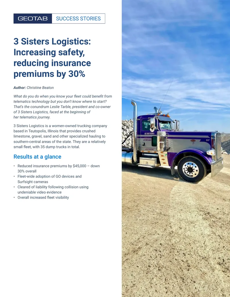 3 Sisters Logistics Telematics Implementation Case Study