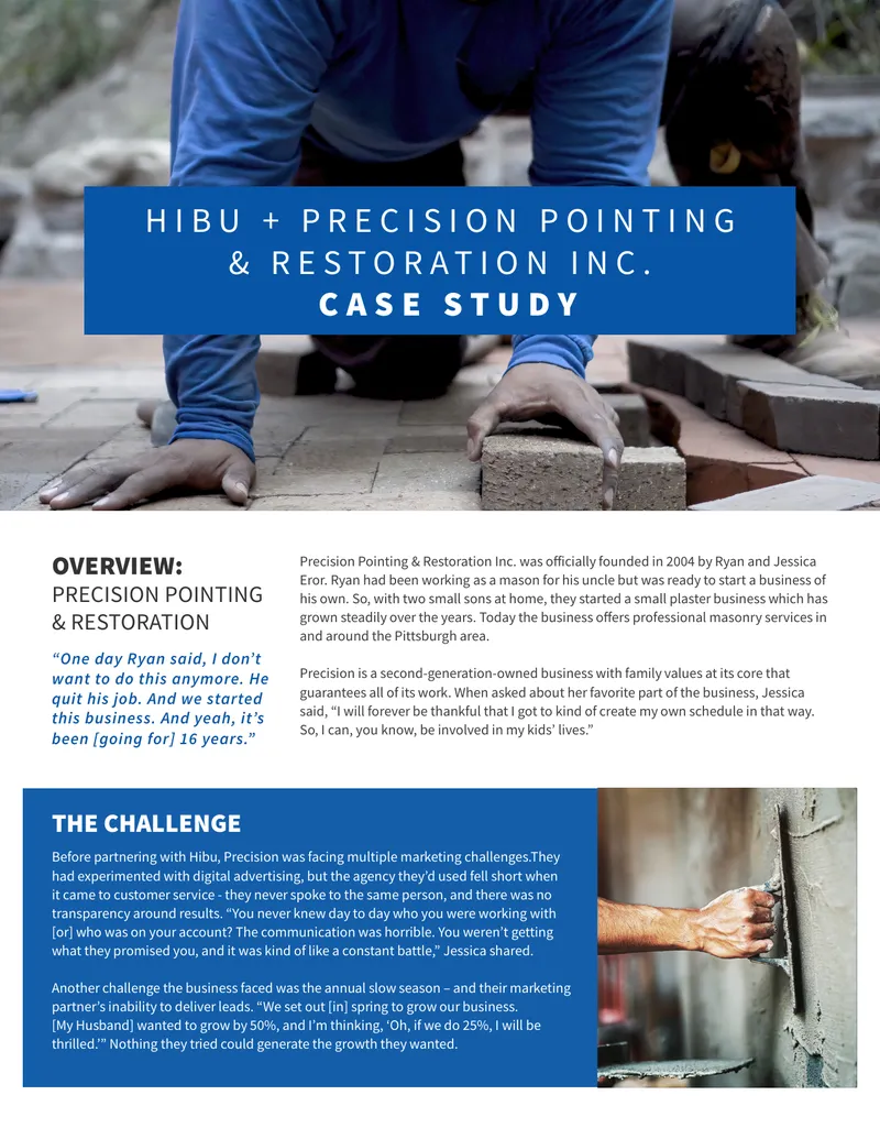Precision Pointing & Restoration Marketing Case Study