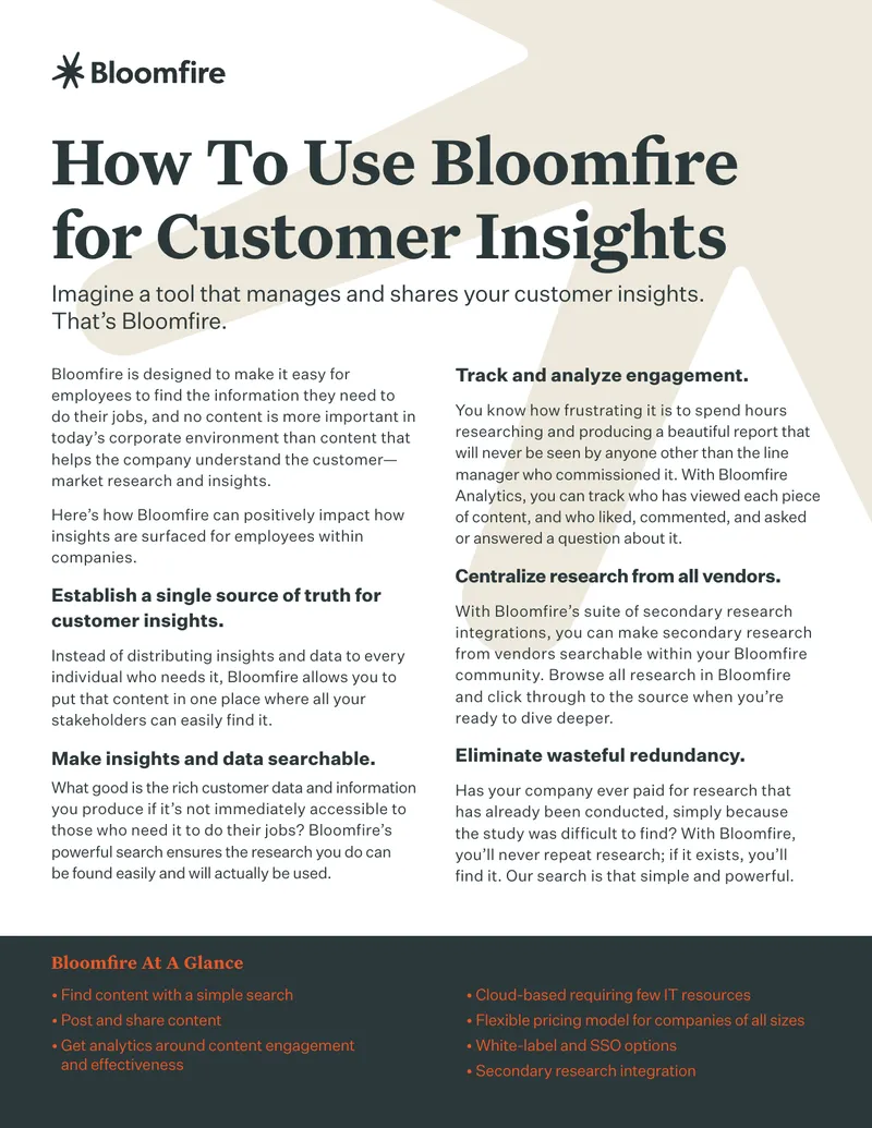 Using Bloomfire for Customer Insights Management