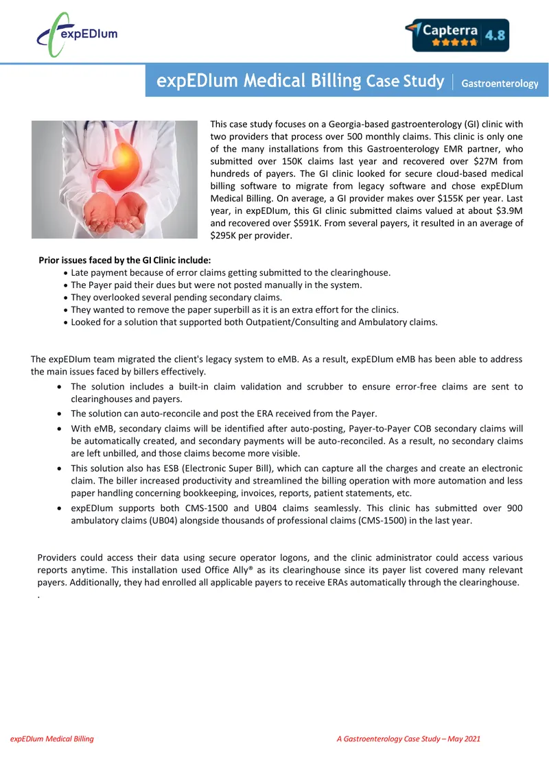 Gastroenterology Clinic Medical Billing Case Study