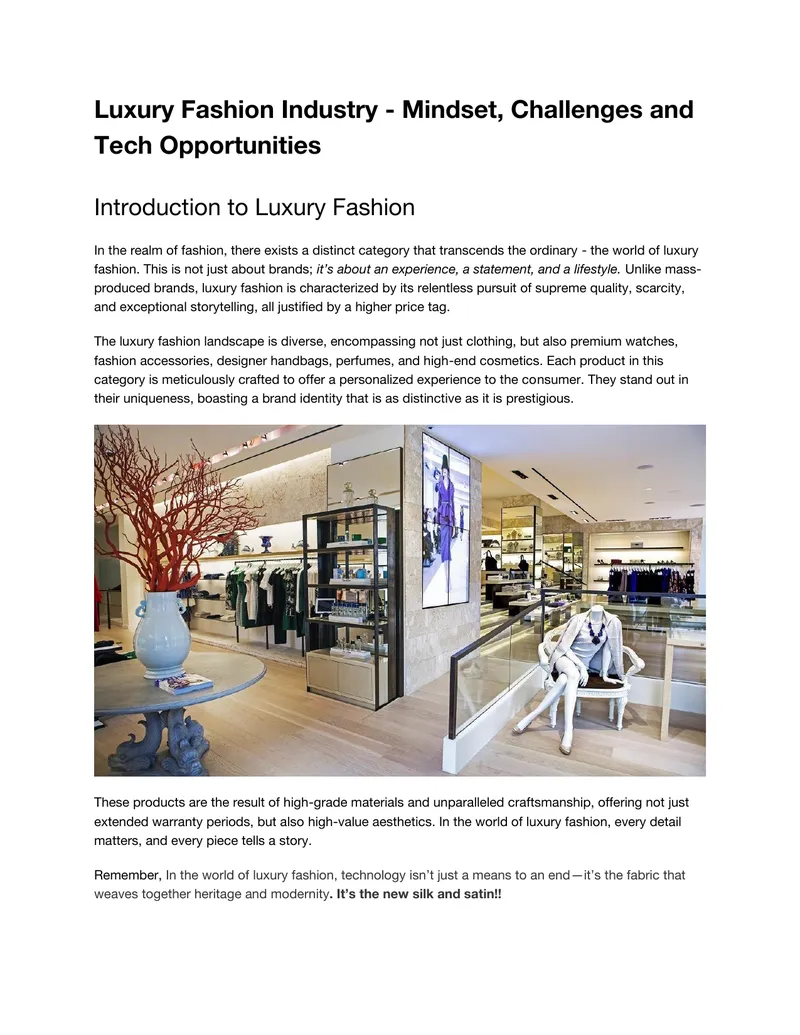 Luxury Fashion Industry Challenges and Tech Opportunities