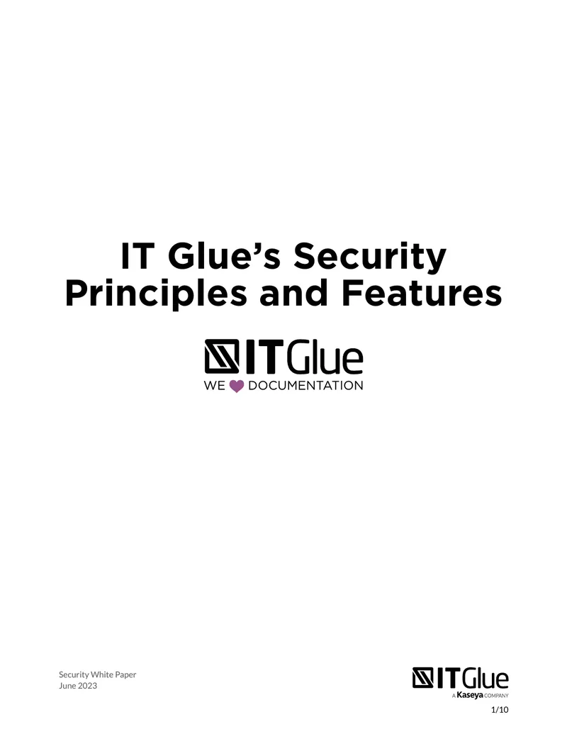 IT Glue Security Principles and Features