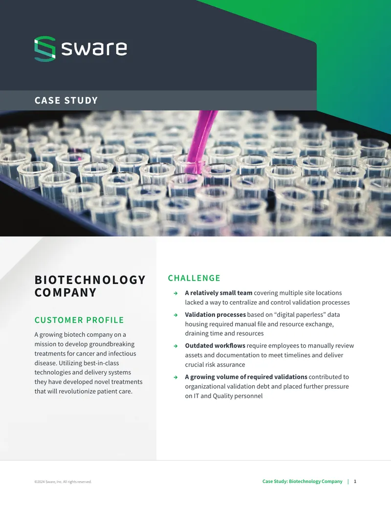 Case Study on Biotech Company Validation Challenges