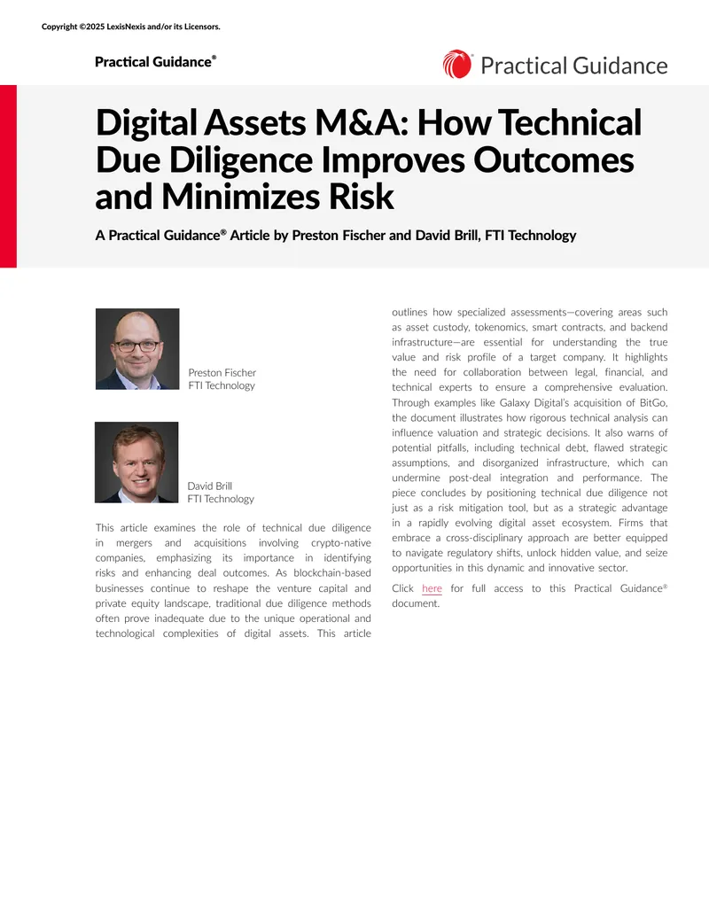 Technical Due Diligence in Digital Assets M&A