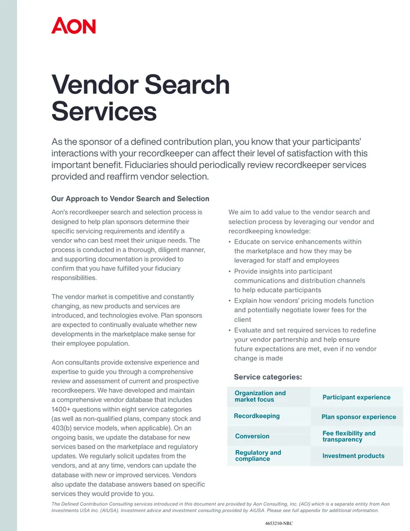 Vendor Search and Selection Process Overview