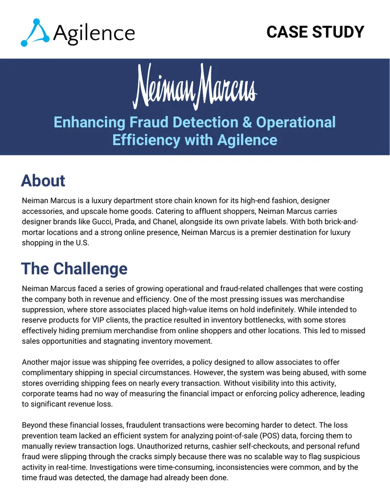 Neiman Marcus Fraud Detection and Operational Efficiency Case Study